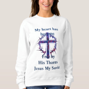 Moletom Camisola Feminina Jesus Cruz Roxa