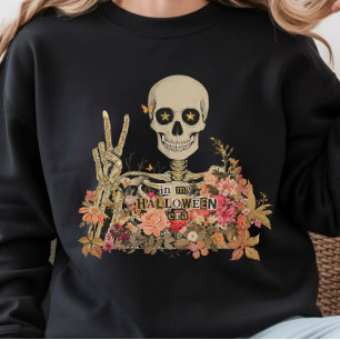 Moletom Camisola Floral de Esqueleto da Minha Era de Hallo