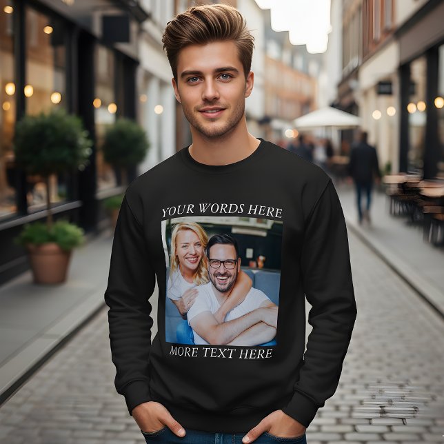 Moletom Camisola gráfica com foto personalizada e texto (Criador carregado)