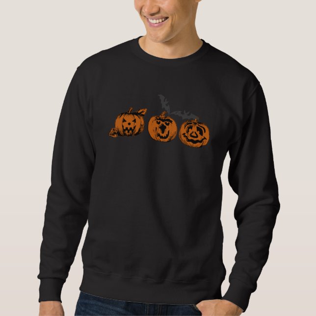 Moletom Camisola Halloween/abóbora/morcego   suor (Frente)