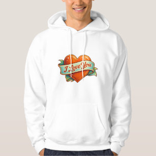Moletom Camisola I Love You Retro Heart