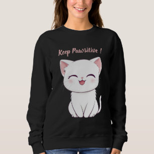 Moletom Camisola Kawaii de Gato Fofa – “Mantenha-se Pawsit