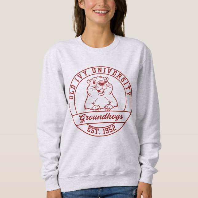Moletom Camisola Leve Maroon Groundhogs - Feminina (Frente)