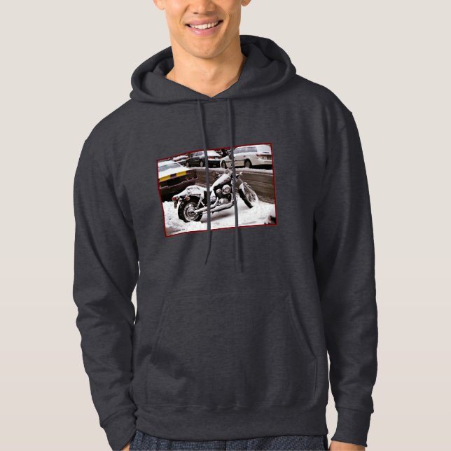 Moletom Camisola "Motocicleta no inverno" de Hoodie adulto (Frente)