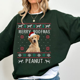 Moletom Camisola Natal feia personalizada de cão com foto
