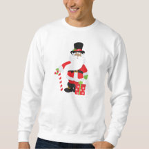 Camisola Papai noel preta com presente de Natal