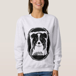 Moletom Camisola para mulheres da Border Collie Black & Wh