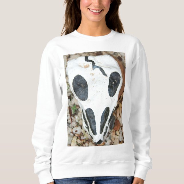 Moletom camisola pintada do crânio (Frente)