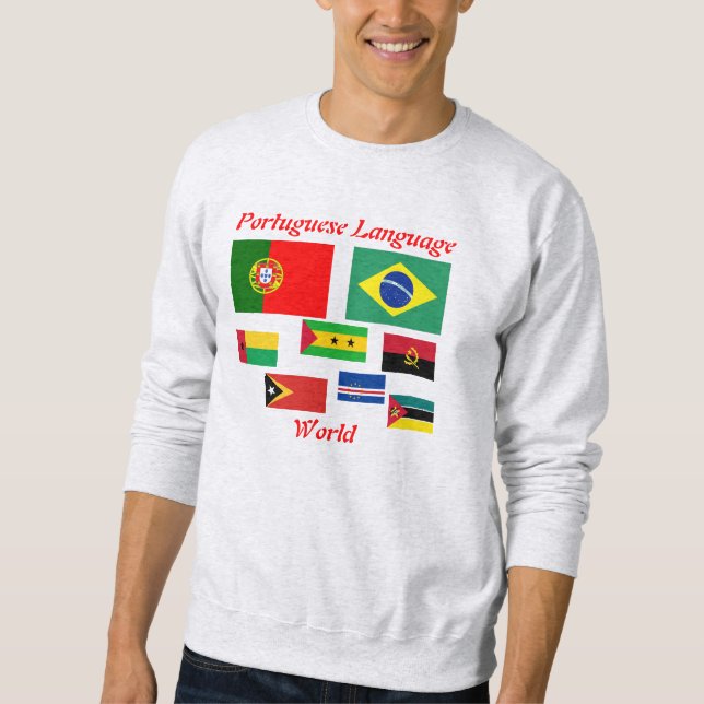 Moletom Camisola portuguesa do mundo da língua (Frente)
