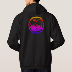 Moletom Camisola preta com capuz neon Black Dragon costas