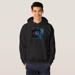 Moletom Camisola preta com capuz Quantum Eye para homens