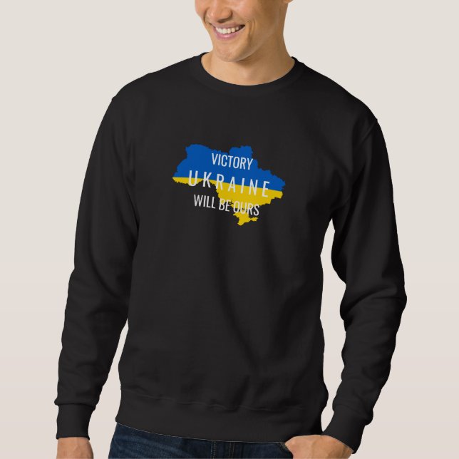 Moletom Camisola preta com sobreposição das cores da vitór (Frente)