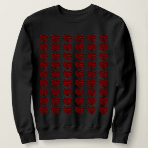 Moletom Camisola preta de coração vermelho feminino