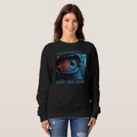 Camisola preta de mulher com Quantum Eye