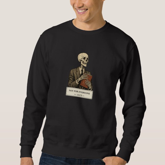 Moletom Camisola preta masculina com gráfico de esqueleto (Frente)