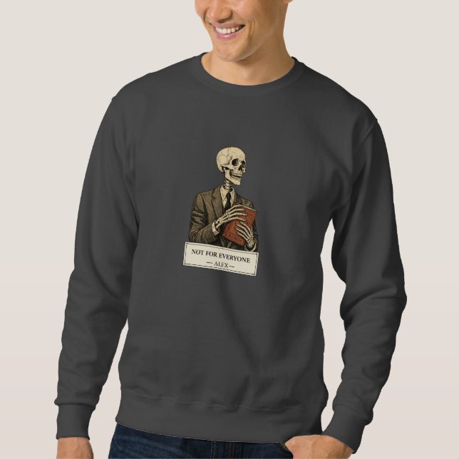 Moletom Camisola preta masculina com gráfico de esqueleto (Frente)
