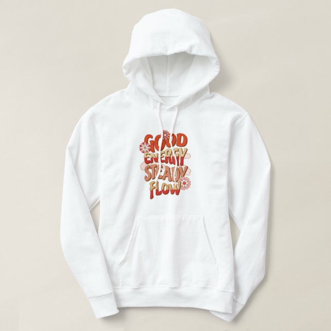 Moletom Camisola Retro Good Energy Steady Flow Branca (Frente do Design)