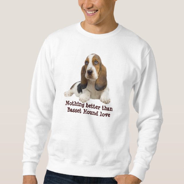 Moletom Camisola unisex da cara fabulosa de Basset Hound (Frente)