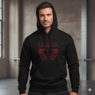 Moletom Camisola USA 250º Aniversário Esqueleto Coração 17