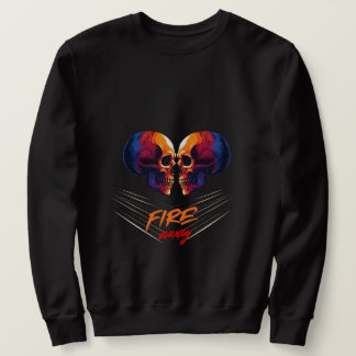 Moletom Camisola vibrante com caveiras gêmeas gráficas arr