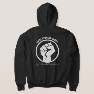 Moletom camisola zip hoodie "FREE SPEECH ARMY"