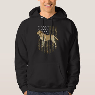 Moletom Camo American Flag Yellow Labrador Retriever 4th O