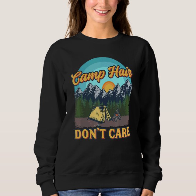 Moletom Camp Hair Dont Care - Campanha divertido ao ar liv (Frente)