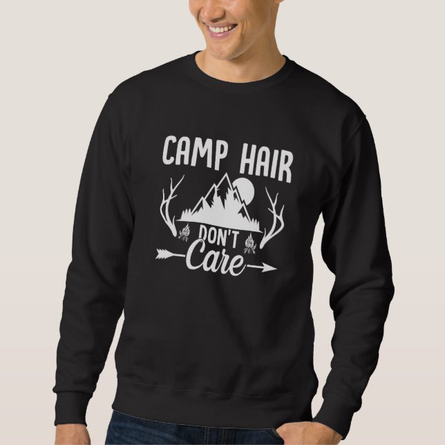 Moletom Camp Hair Dont' Care  Camping Camper Happiness Gla (Frente)