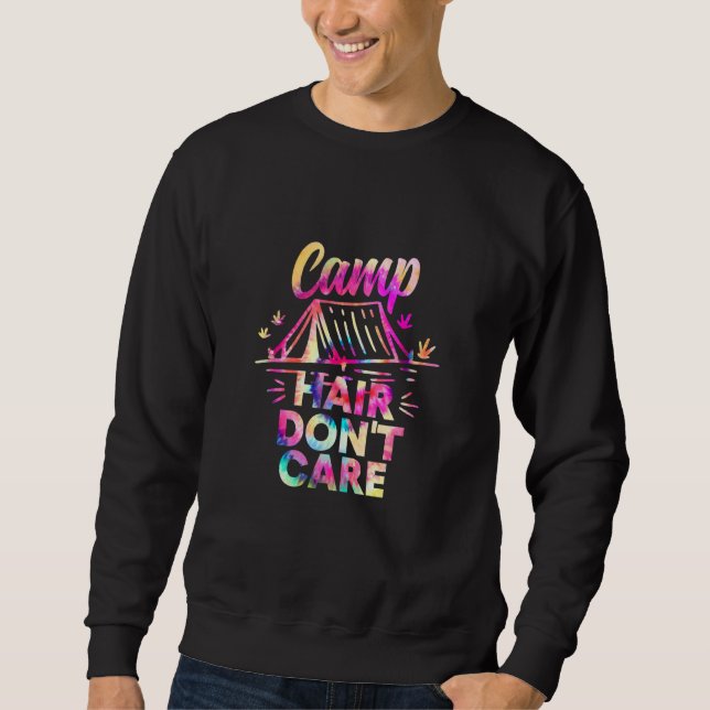Moletom Camp Hair Don't Care  Camping Outdoor Camper (Frente)