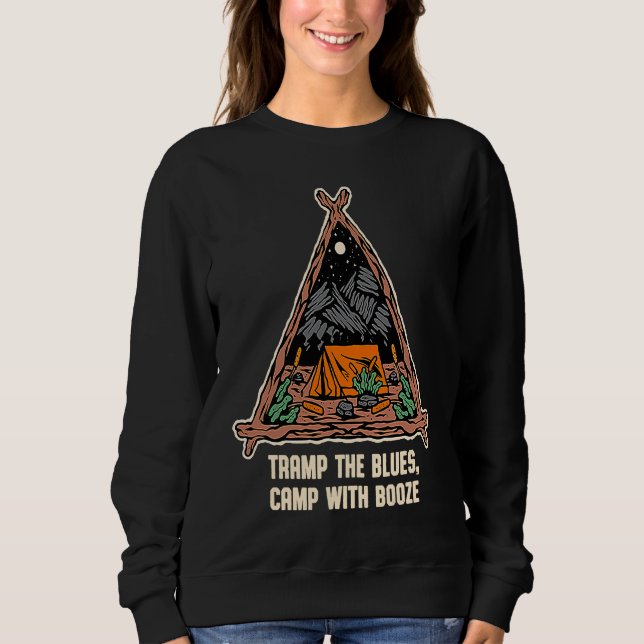 Moletom Camp with Booze Camping Beer  Camper Drinker Drink (Frente)