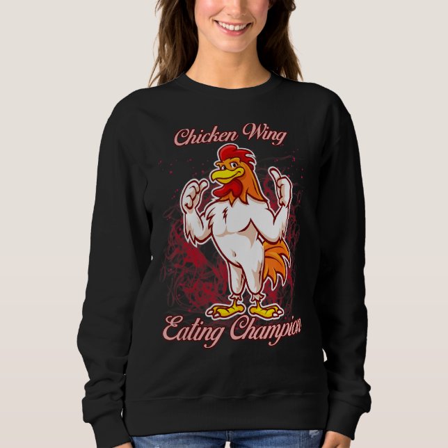 Moletom Campeão de Comida de Galinha Sassy Sarcástico (Frente)