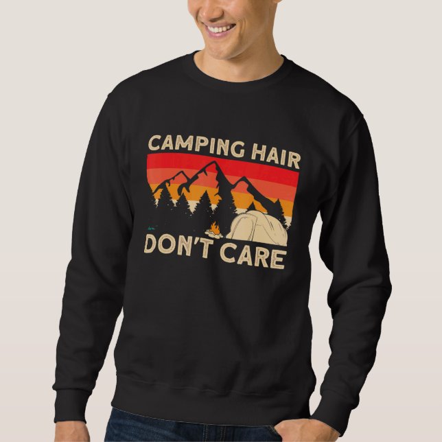 Moletom Camper Girl Mamãe Avó Tent Camping Hair Donnt Carr (Frente)