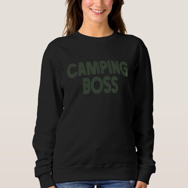 Moletom Camping Boss Camp Camper Outdoor Men Women Dad Mom (Frente)