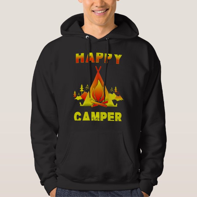 Moletom Camping   Camping  with Sayings Happy Camper (Frente)
