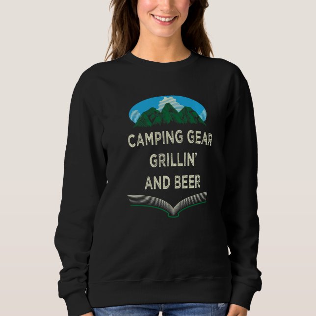 Moletom Camping Grillin and Beer Camper Party Camp Reunion (Frente)