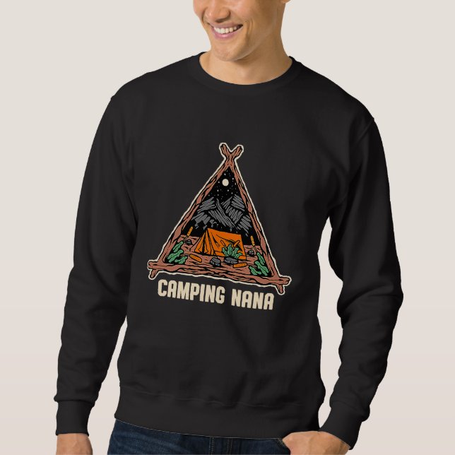 Moletom Camping Nana Camper Nature  Camp Trees Grandma Out (Frente)