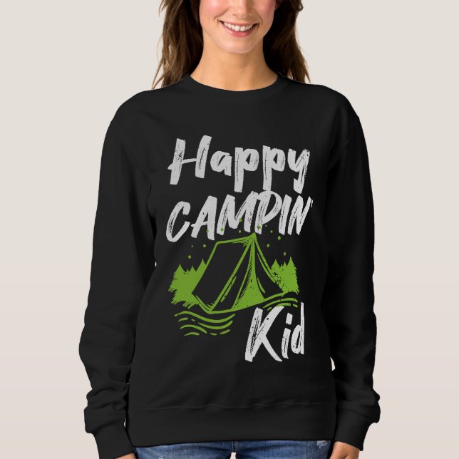 Moletom Camping Puns Happy Campin' Kid Boys Girls Children (Frente)