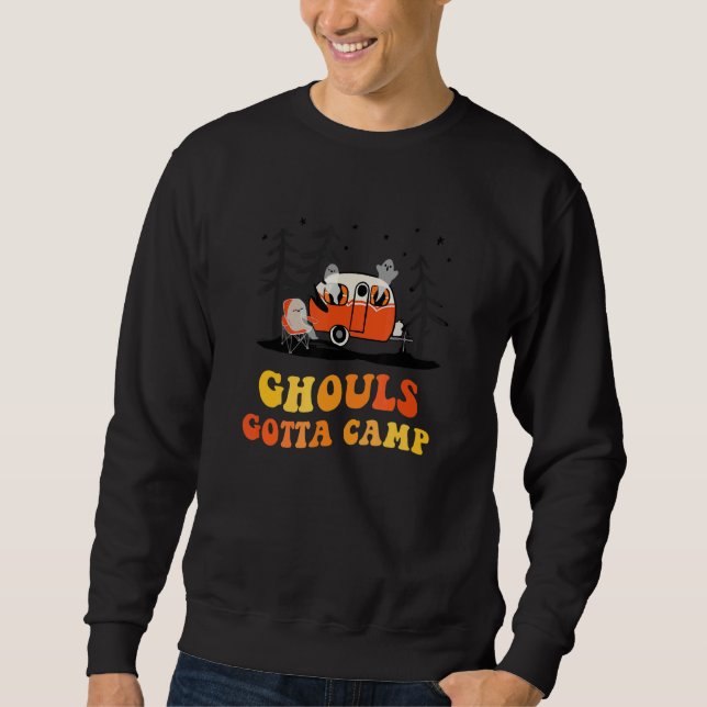 Moletom Camping RV Ghouls Gotta Camp Ghost Halloween Campe (Frente)