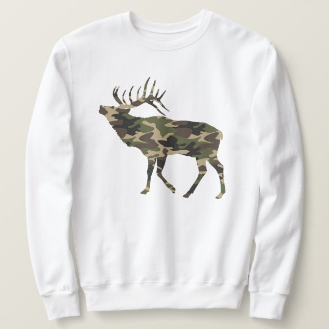 Moletom Camuflagem de Alce Macho (Frente do Design)