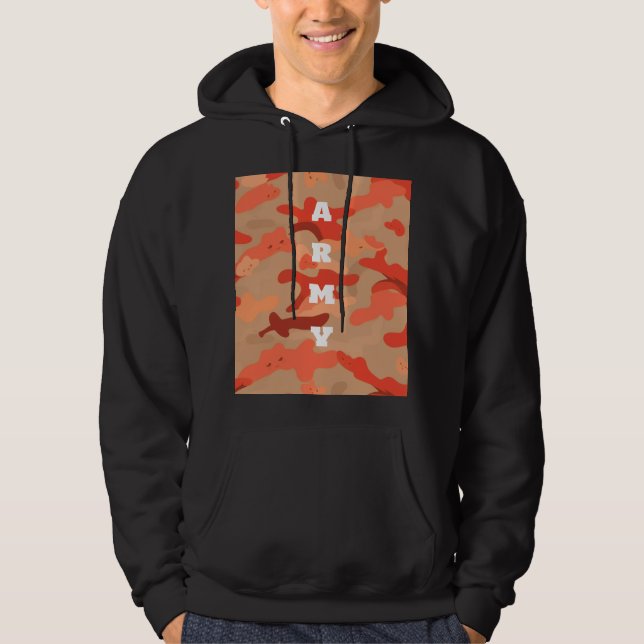 Moletom Camuflagem de Madeira Laranja (Frente)