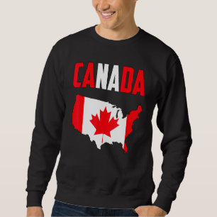 Moletom Canadá American Map Canadian Flag Mapping Leaf Gra