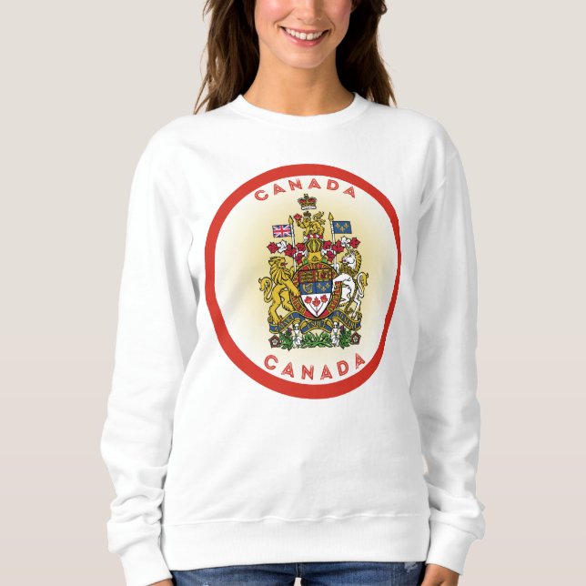 Moletom Canadá Casaco de Forma do Círculo de Armas (Frente)