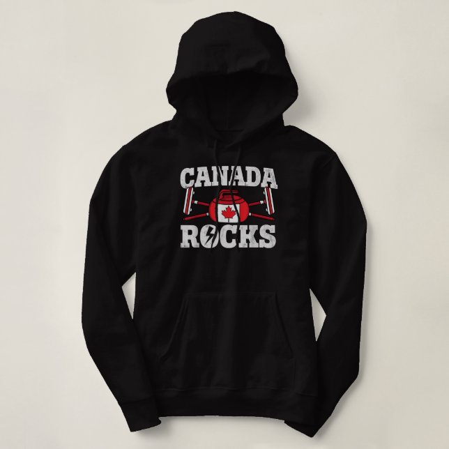 Moletom Canadá Curling Broling Winter ice Sports Canada Fl (Frente do Design)
