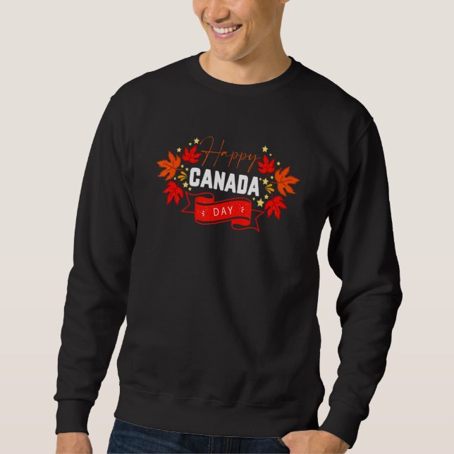 Moletom Canadá Dia Feliz do Canadá Bandeira do Canadá (Frente)