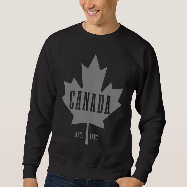 Moletom Canada Est 1867 Maple Leaf Canadian Flag Pride Roo (Frente)