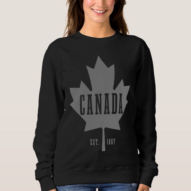 Moletom Canada Est 1867 Maple Leaf Canadian Flag Pride Roo (Frente)
