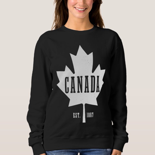 Moletom Canada Est 1867 Maple Leaf Canadian Flag Pride Roo (Frente)