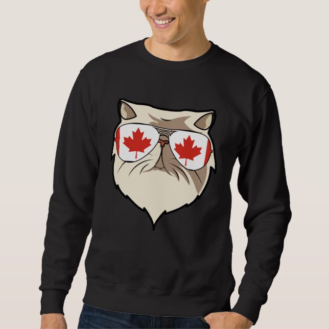 Moletom Canada Flag Canadian Persian Cat Sunglasses (Frente)