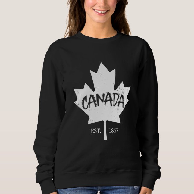 Moletom Canada Flag Maple Leaf Canadian Patriot Ice Hockey (Frente)