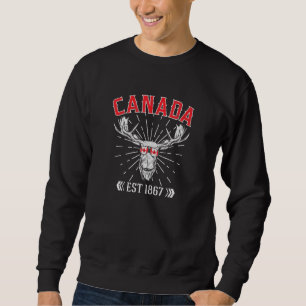 Moletom Canadá Flag Maple Leaf Est 1867 Sunglass Canadá